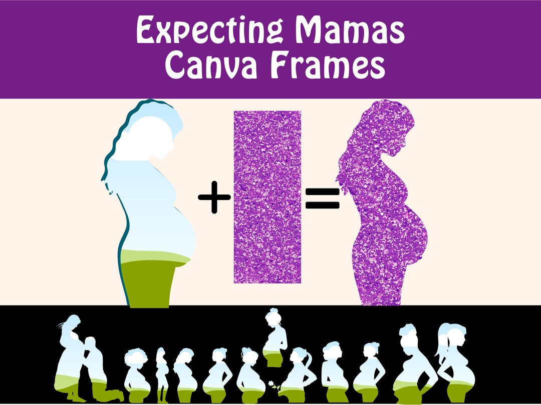 Canva Frames Pregnant Mom Pregnancy Mama SVG Expecting Mum PNG Etsy