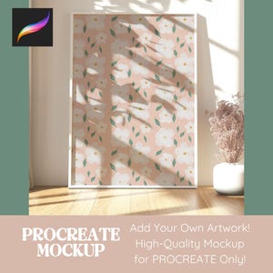 Procreate Mockup Wall Art Mockup Seamless Pattern Design, Mock Ups for Artwork and Digital Paper Realistic Poster Mockup Procreate Template