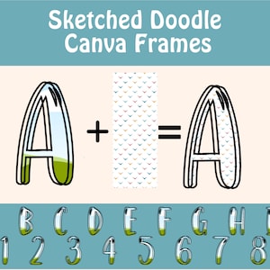 Canva Frames, Custom Alphabet Frames, Drag and Drop Canva Frame, Mockup Canva Frame, Canva Template, Canva Letters, Canva Doodle Letters