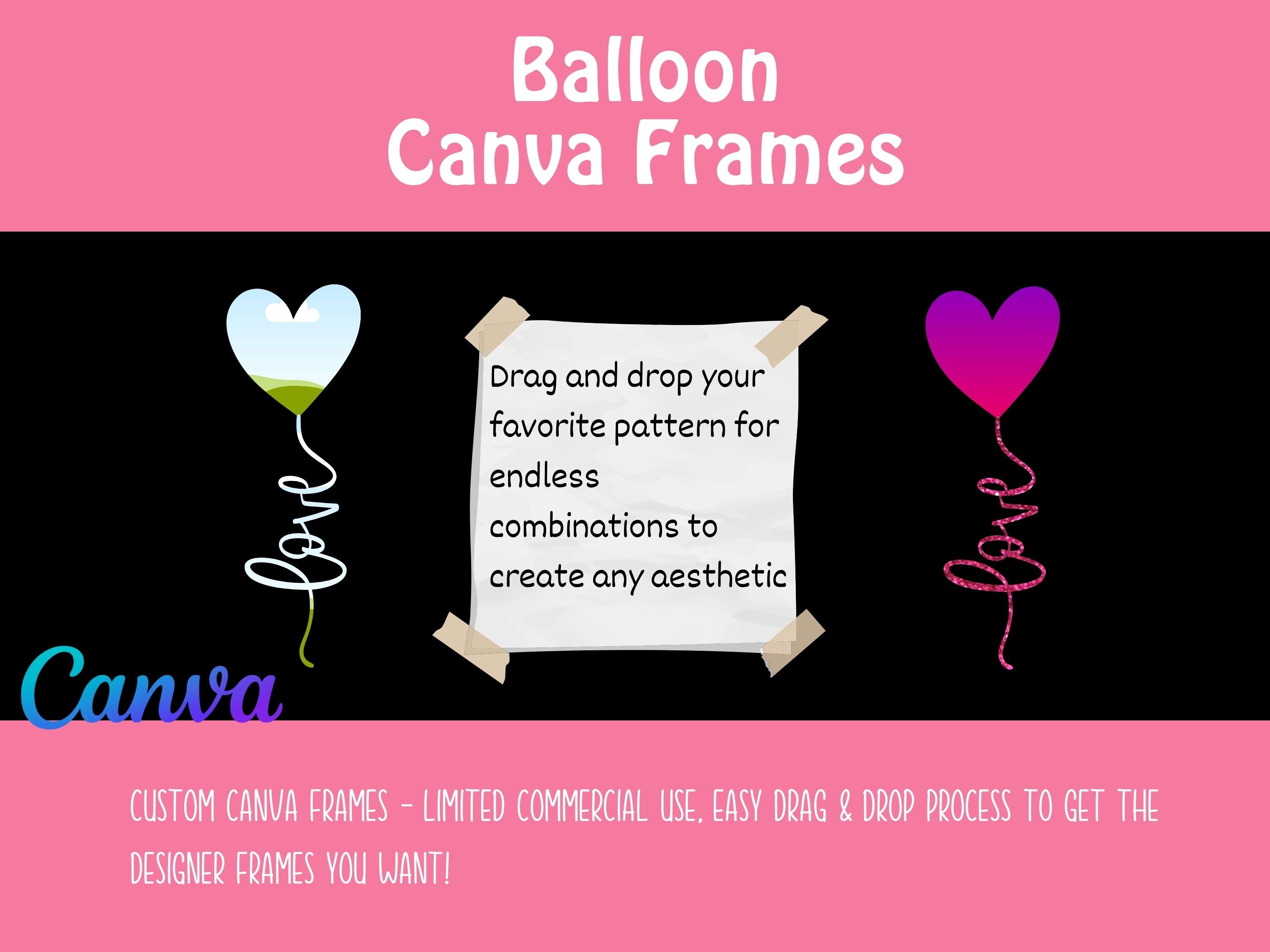 Balloon Canva Frames Editable Template Personalized Birthday Balloons ...