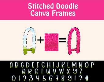 Canva Frames, Custom Alphabet Frames, Drag and Drop Canva Frame, Mockup Canva Frame, Canva Template, Canva Letters, Canva Doodle Letters
