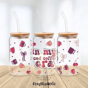 Coquette Bow 16oz Glass Can Tumbler Sublimation Design, Pretty Bows Sublimation Design, Coffee Glass Cup, Can Tumbler PNG Libby Era