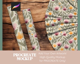 Fabric Rolls Procreate Mockup, Seamless Pattern Mockup for Procreate, Mock Up Procreate Add Your Own Background, Wrapping Paper Mockup