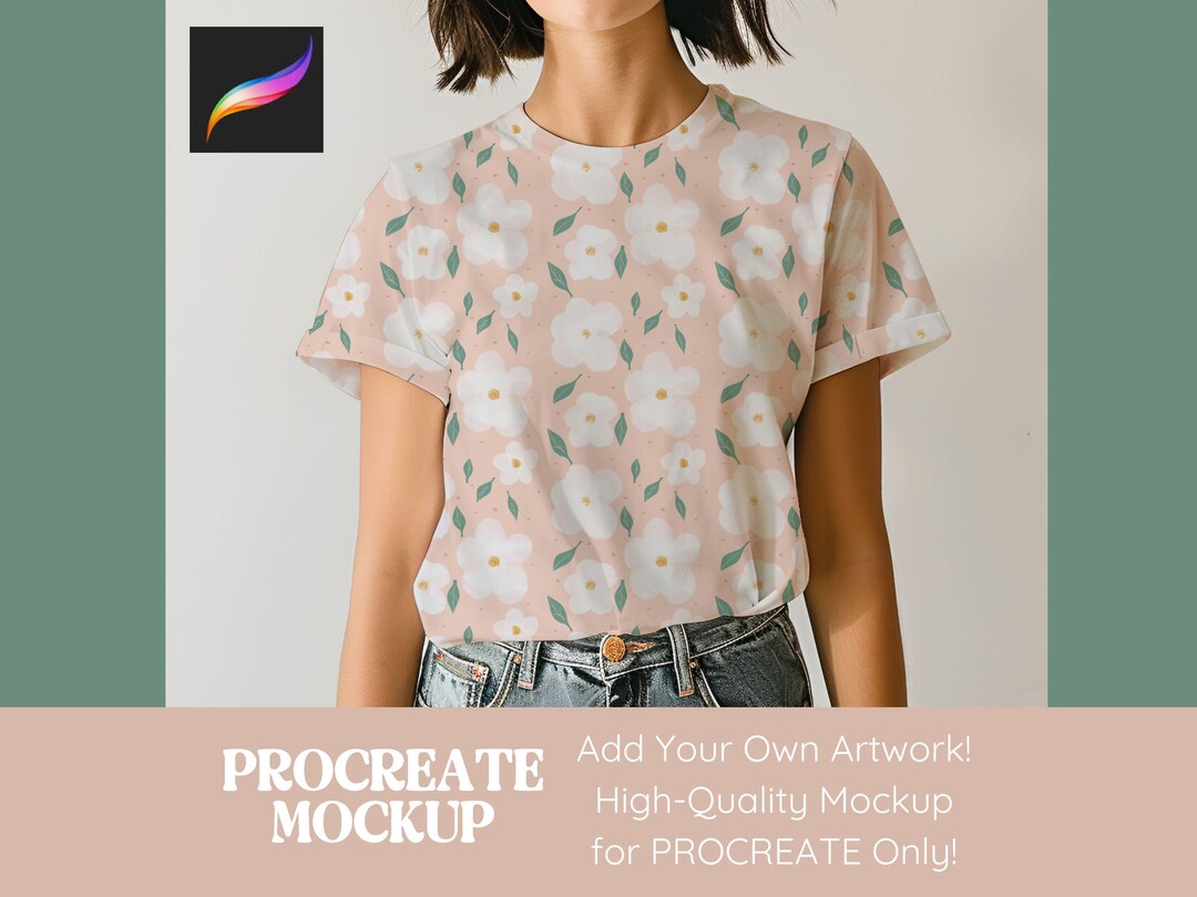 Shirt Mockup Procreate Template, Womens Clothing Mockup, Tshirt Mockup ...
