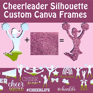 Cheerleading Canva Frames Cheer Mom and Cheerleader Sublimation SVG and PNG Fill Your Own Drag and Drop Commercial Use Design