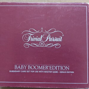 Vintage Trivial Pursuit Baby Boomer Edition 1983