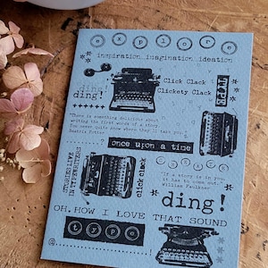 Vintage Style Typewriter 4.5&quot; x 5&quot; Note Cards with Envelopes, mixed set of 15 cards