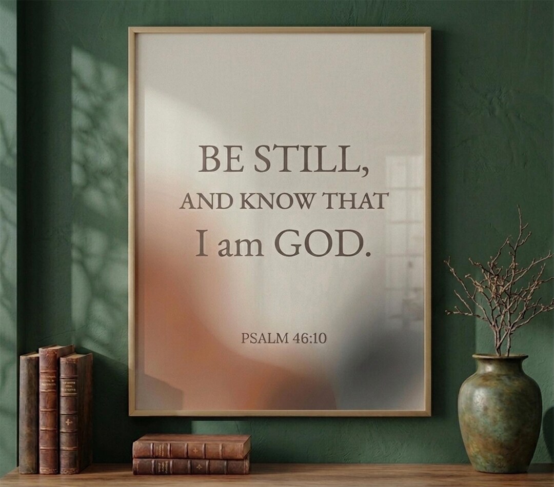 Psalm 46:10 Bible Verse Print | Minimalist Christian Scripture Wall Art ...