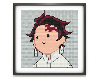 Tanjiro Cross Stitch Pattern PDF