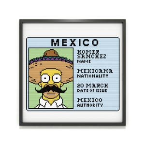 Homer Sanchez Cross Stitch Pattern PDF