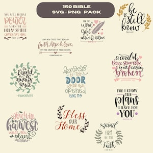 Pack of 150 Quotes - Biblical Psalms 4 file formats SVG, PNG, EPS
