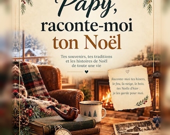 Grandpa, tell me about your Christmas: a fill-in-the-blank, printable PDF souvenir book, a Christmas gift for Grandpa, a family journal with poems