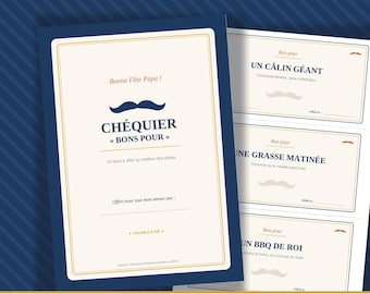 "Gifts for Dad" Checkbook – Father's Day – Printable Gift – Coupons to Give – Family Moment – Printable PDF