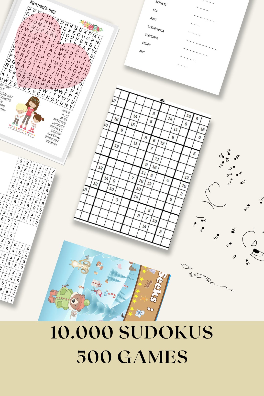 Pack of Downloadable and Printable Games for Children Over 10,000 ...