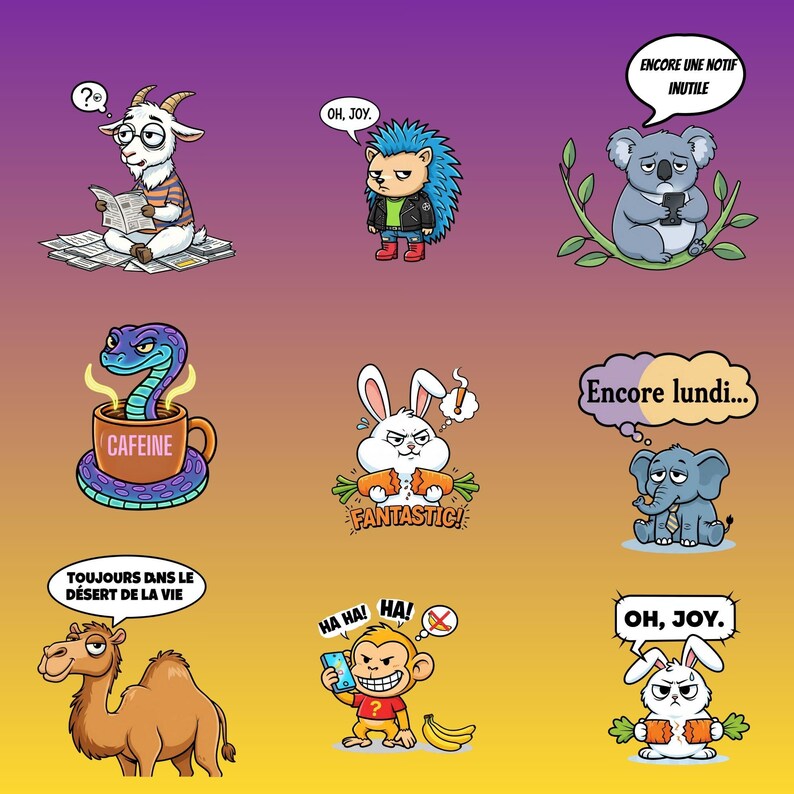 20 Cute and Funny Animal Cliparts – PNG 300 DPI + JPEG + SVG + PDF - Etsy