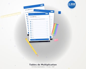 Printable Multiplication Tables Pack (PDF) - 47 Pages - Maths Exercise Sheets for Ages 7-8