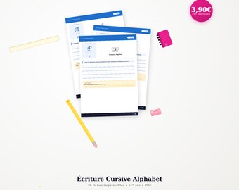 Complete Cursive Alphabet Writing Workbook PDF - 100+ Pages - Letters, Words, Sentences - Preschool/Elementary (Ages 5-7)