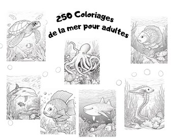 700 Marine Coloring Pages for Adults and Children | Relaxing & Educational for the Family | Direct Download | Sea Animals