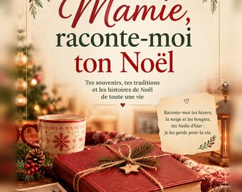 Grandma, tell me about your Christmas: a fill-in-the-blank memory book (printable PDF), a Christmas gift for Grandma, a family journal with poems