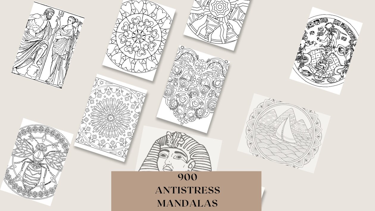 Set of 4 Coloring Pages, Download Grayscale Illustrations, Anti Stress  Relaxing Printable Coloring for Adult, Fashion Beauty Girls Portraits 
