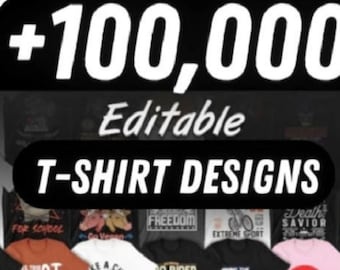 100,000 Unique Designs High-Quality T-Shirts for Commercial Use Print On Demand