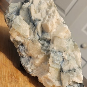 white and blue calcite