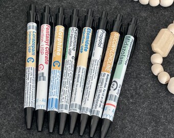 Medication Name Pen - Refillable Ballpoint Pen - Nurse Gift