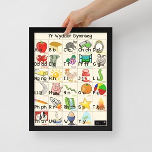 Yr Wyddor Gymraeg - Gerahmtes Poster des walisischen Alphabets! Druck, Kinder, Schlafzimmer, Bildung, Studium, Büro