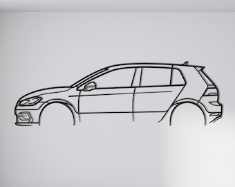 Golf R MK7.5 / Arte mural de metal premium para decoración del hogar o la oficina