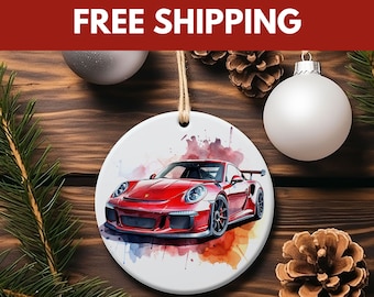Porsche Ornament, Porsche 911 Ornament, Porsche Gift, Porsche 911 GT3 Gift, GT3 Ornament, Classic Car Ornament,  Christmas Gift, Ornaments