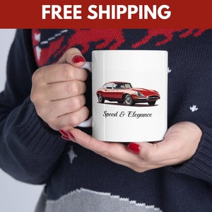 Speed & Elegance Jaguar E-Type Mug 11oz, Jaguar E-Type Mug, Classic Car Mug, Classic Jaguar, Gift for Car Enthusiast, Car Collector Mug