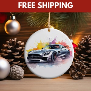 Mercedes Ornament, Mercedes AMG GT Ornament, Mercedes Gift, Mercedes-Benz Gifts, Car Ornament, Classic Car Ornament,  Christmas Gift