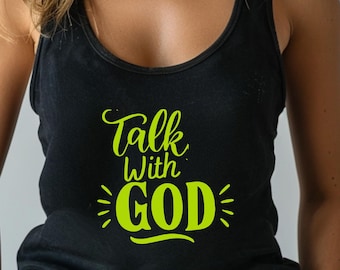 Talk With God tank | Christian faith scripture workout tank top