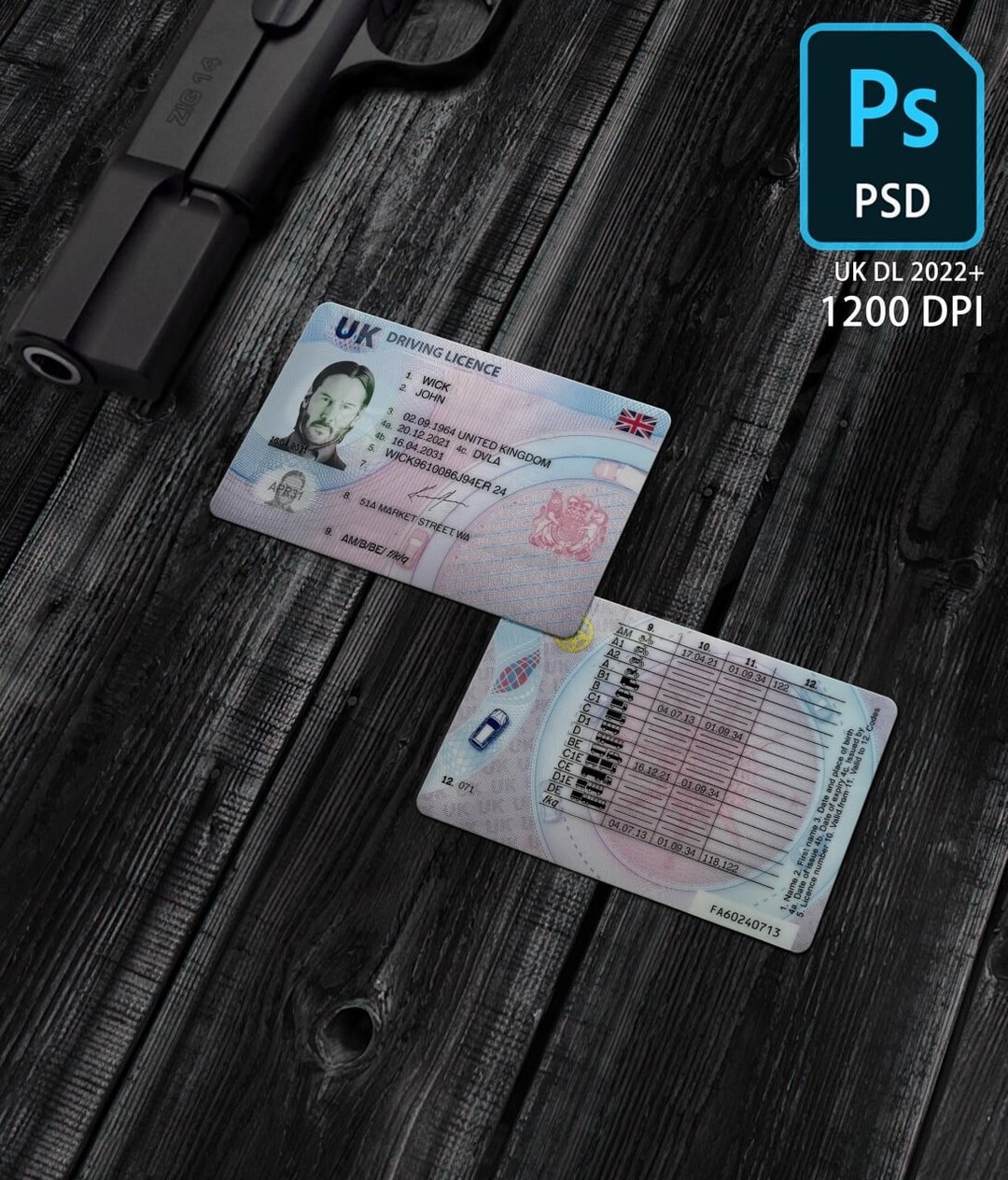 Fake UK Driver License Template Realistic 2022 British DL - Etsy UK