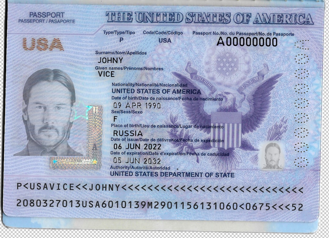 Fake US Passport Template 2023 Realistic Editable Etsy Canada