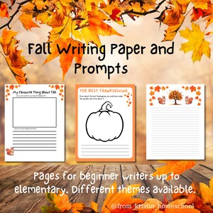 Elementary Fall Writing Templates and Prompts