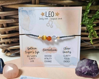 Leo Sternzeichen Kristall Perlen Armband