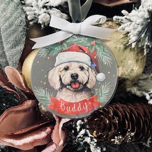 Decoração de árvore de Natal personalizada com bolas de cachorro
