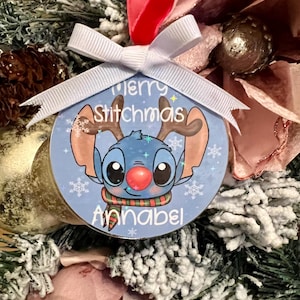Boule de Noël personnalisée Stitch pour sapin de Noël