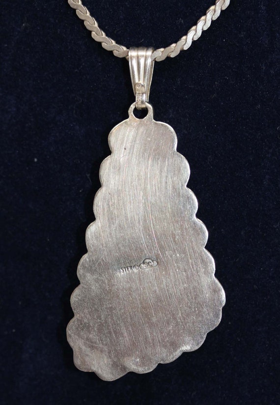 Native American Indian Sterling & Shell Pendant S… - image 9