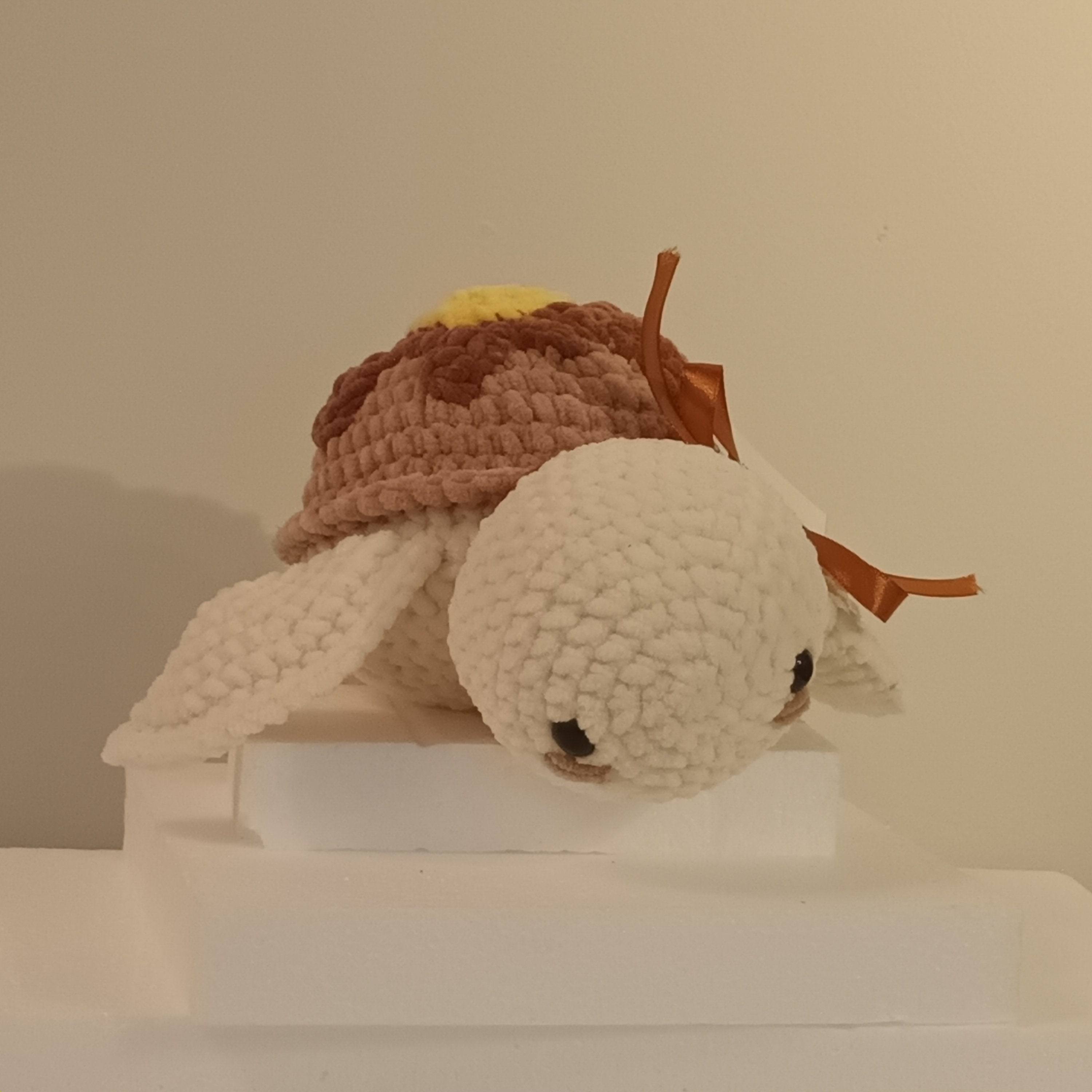 Pancake Syrup and Butter Turtle Plushie, a Crochet Toy Featuring a