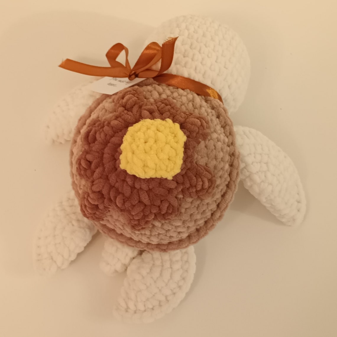 Pancake Syrup and Butter Turtle Plushie, a Crochet Toy Featuring a