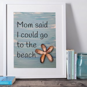 BEACH ART | Printable Wall Art | Beach House Decor | Fun Art | Seashells | Downloadable Prints | Maximalist Art | Blue Art | Living Room Art