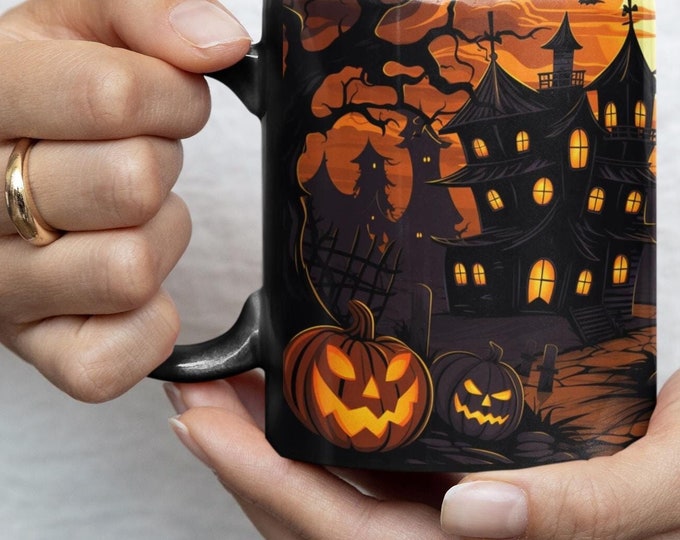Spooky Fun Halloween Coffee Mug, 11oz Festive Halloween Ceramic Mug, Fall aesthetic, Halloween Coffee Mug, Fun Cute Halloween Home Decor