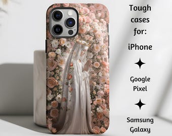 Our Lady of Fatima Phone Case, Blessed Virgin Mary Roses Art, Catholic Phone Case, Orthodox Icon for iPhone, Google Pixel, & Samsung Galaxy