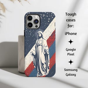 Our Lady Queen of the Americas Katholische Handyhülle, Jungfrau Maria Kunst Tough Cover Geschenk für iPhone, Google Pixel & Samsung Galaxy