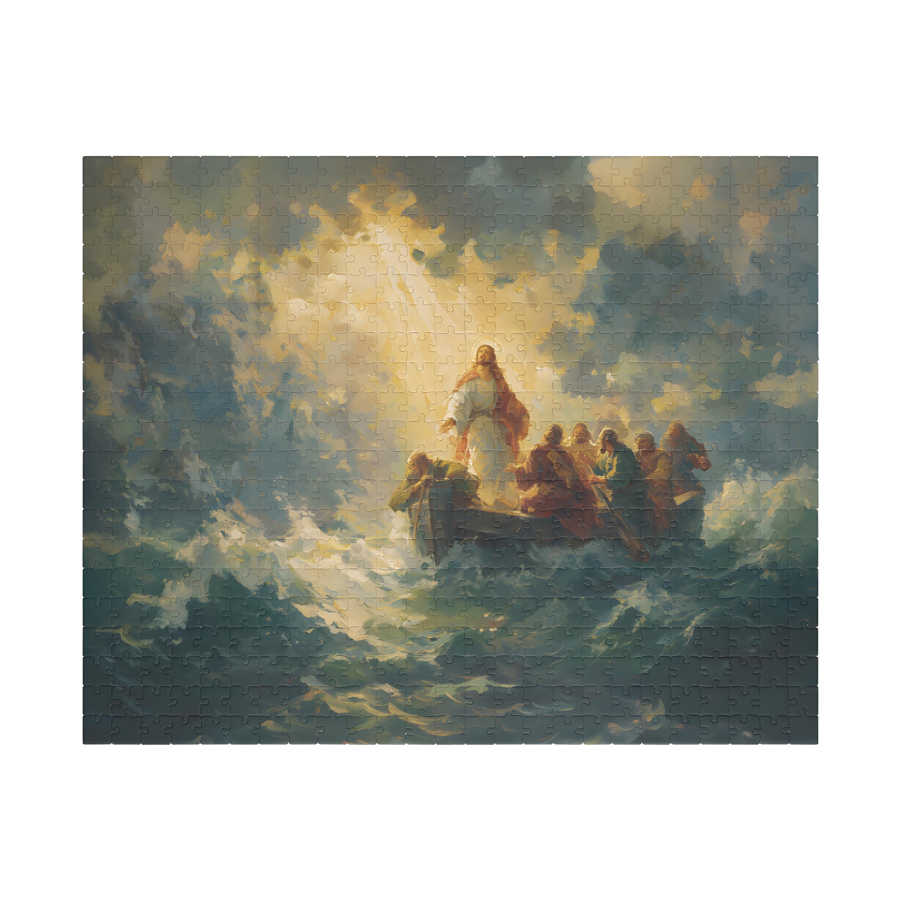 Jesus Christ Calms the Storm Devotional Catholic Puzzle, Christian Oil ...