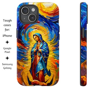 Unsere Dame von Guadalupe in Malerei Stil Handyhülle, Gemälde der Heiligen Jungfrau Maria, katholische Handyhülle für iPhone, Google Pixel & Samsung Galaxy