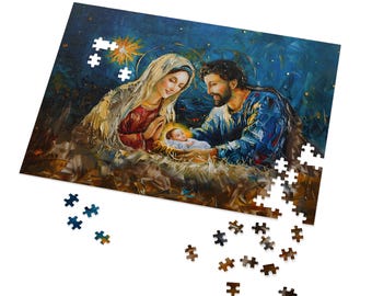 Rompecabezas navideño de la Natividad de la Sagrada Familia, Santísima Virgen María, San José, Niño Jesús, rompecabezas católico, regalo para la familia, 110, 252, 520, 1014 piezas.