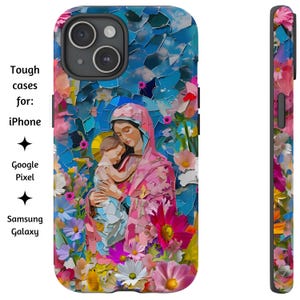 Selige Jungfrau Maria und Jesuskind Papierkunst Handyhülle, Madonna mit Kind für iPhone, Google Pixel & Samsung Galaxy